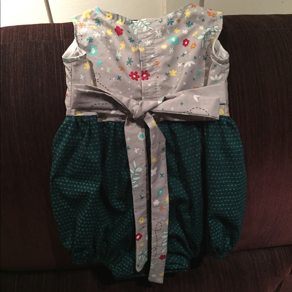Custom toddler romper. Vintage floral.
